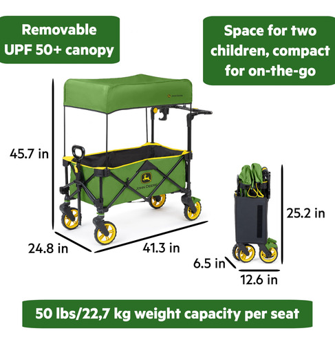 Bright Starts John Deere Pop N Ride Carro Plegable Con