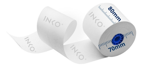 Inko 50 Rollos De Papel Térmico 80x70mm Impresora 80mm Color Blanco