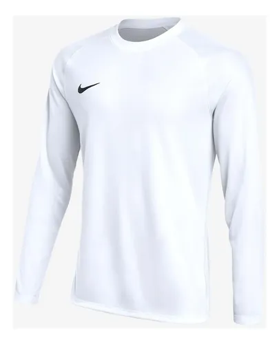Camisa Dri-fit Nike Manga Longa Park Viii Masculina Branco/preto P