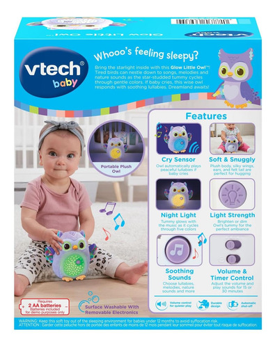 Vtech Baby Glow Little Owl Sleep Sleep Con Sensor De Grito,