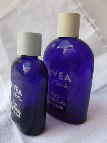 Par De Envases Antiguos De Aceite Nivea (Usado)