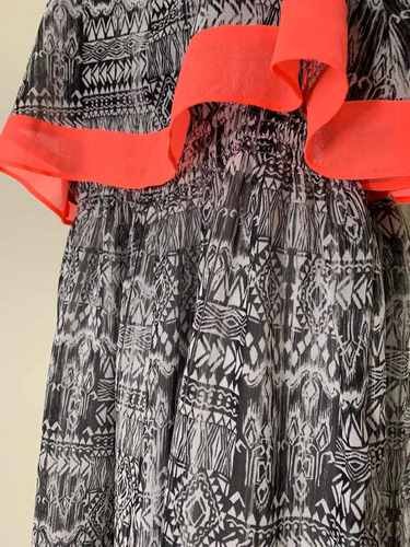 Vestido Aeropostale Tipo Forever 21, Negro Blanco Y Fucsia
