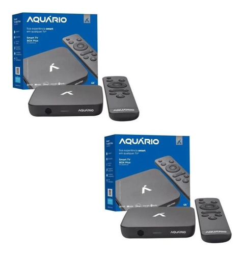 Kit Com 2 Receptor Smart Tv Box 4k Plus Stv-3000 Aquario