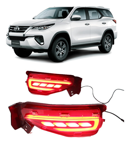 Par Luz Led Trasera 3 Funciones Bomper Toyota Fortuner 16-23