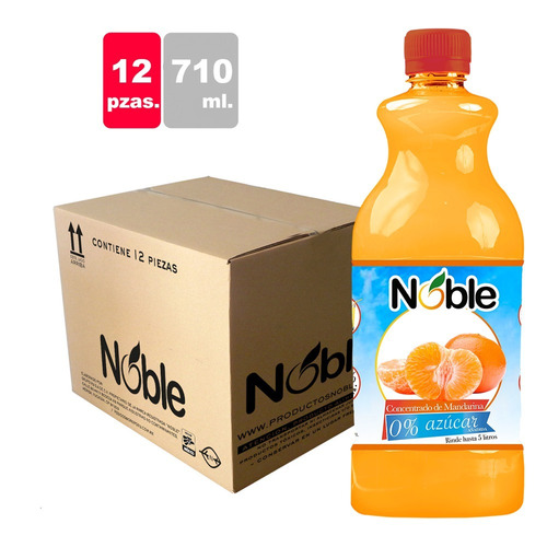 Concentrado 0% Azúcar De Mandarina Noble, 12 Pzas De 710 Ml