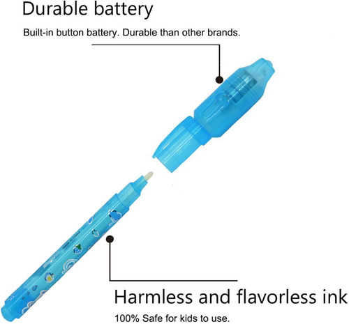 Vovru - 24 Bolígrafos De Tinta Invisible Con Luz Uv Para Men