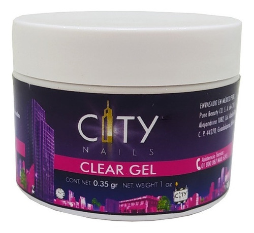 Clear Gel City Nails , Gel De Construccion 1 Oz , Uñas 