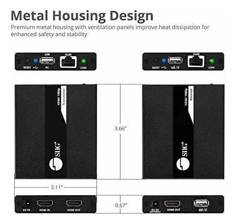 1080p Hdmi Usb Kvm Extensor Sobre 5e 6 Poc Transmisor Cerca