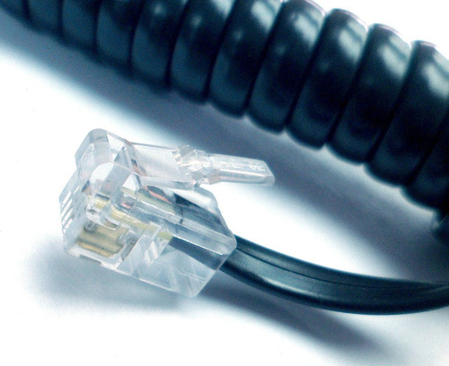 Imagen 2 de 3 de Cable Rulo Telefonico Armado 50 Cm Rj9 Negro E1050