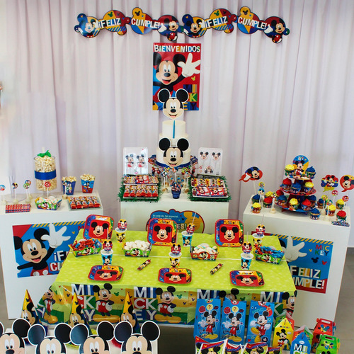 Cotillón Cartel Feliz Cumple Grande - Mickey Y Minnie Mouse