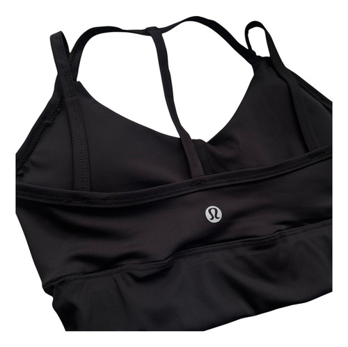 Top Tirantes Espalda Copas Deportivo Inspo Lulu Lemon Blanco Negro Serigrafía Unitalla