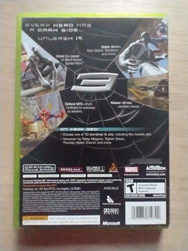 Spider Man 3 Xbox360 (Usado)