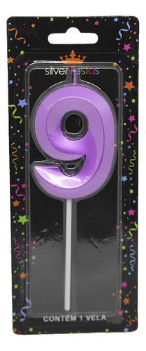 Vela Design Número Silverfestas - Roxo