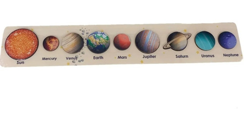 Encastre Sistema Solar Planetas En Ingles 9 Pzas Motricidad