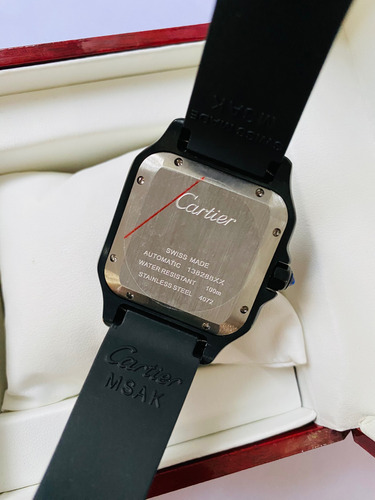 Reloj Pulsera Cartier Santos De Caucho Solo Reloj Negro Negro (Usado)