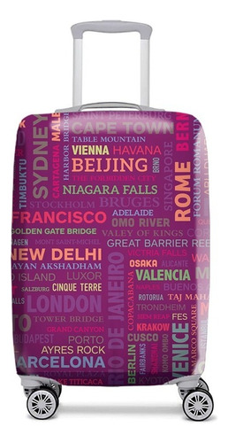 Fundas Cubre Valijas Cubritas Viajero Con Seguro Grandes Cuo Color Cities Violeta