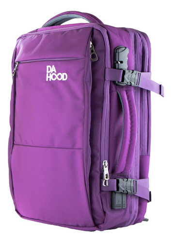 Mochila Viajera Usb Porta Laptop Para Cabina Dahood Lila