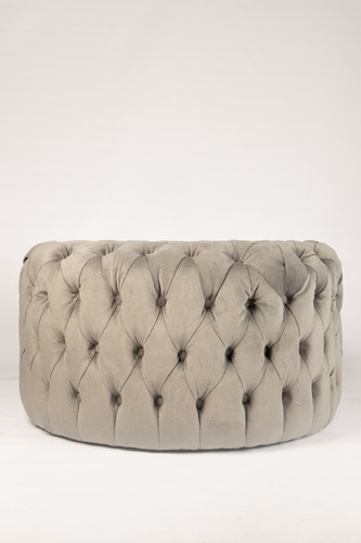 Puff Gris Capitone Grande - Uso Sillon - Mesa Ratona 