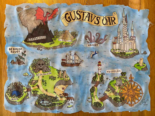 Vinilo Decorativo 60x90cm Mapa Pirata Pirate Busqueda M1