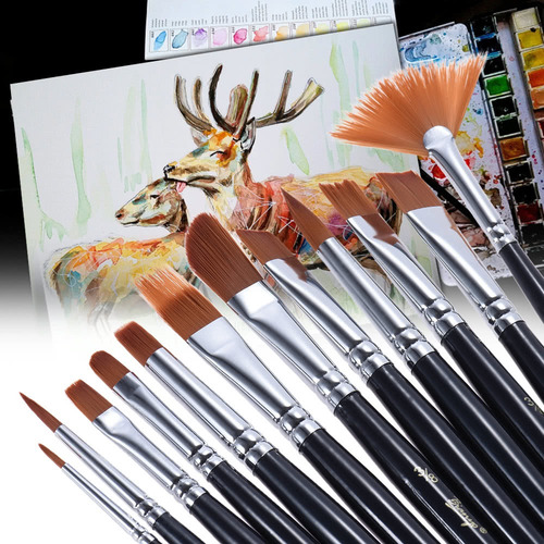 Imagen 4 de 6 de Pincel Set Acuarela Acuarela Pintura Al Óleo