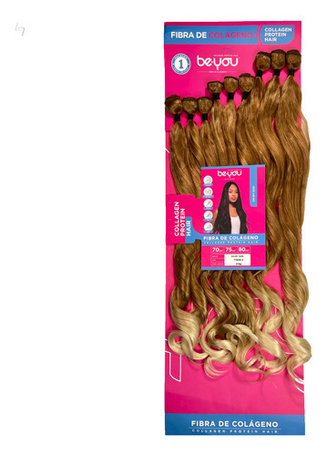 Cabelo Liso C/ Pontas Onduladas Bio Fibra De Colágeno 310gr Cor T30/613 Ruivo com Loiro
