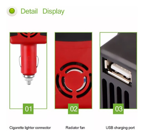 Inversor De Corriente Para Auto De 12v A 220v Usb 150w Power