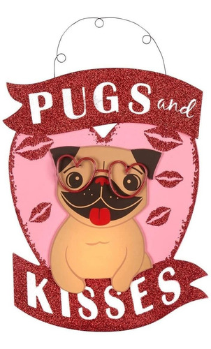 Pugs And Kisses Arte De Pared De Madera Pug Puppy Wall ...