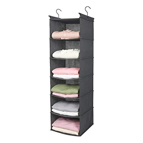 Organizador Colgante Para Ropa 6 Compartimentos Color Gris