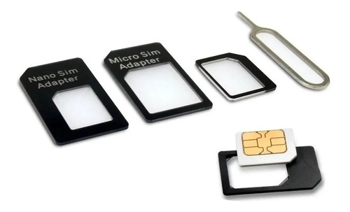 Imagen 1 de 3 de Adaptador Chip Sim A Micro Sim Y Nano Sim + Extractor