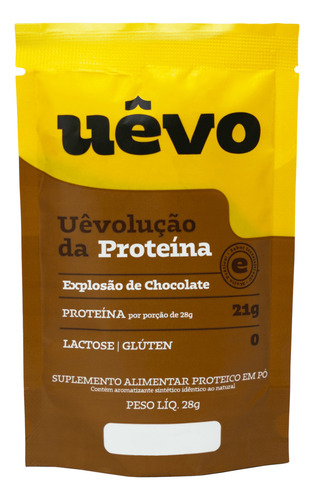 Proteína Uêvo 28g - Sabor Chocolate - Caixa Com 12 Unidades