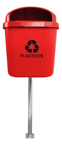 Lixeira Para Coleta Seletiva Com Poste - 40 Litros