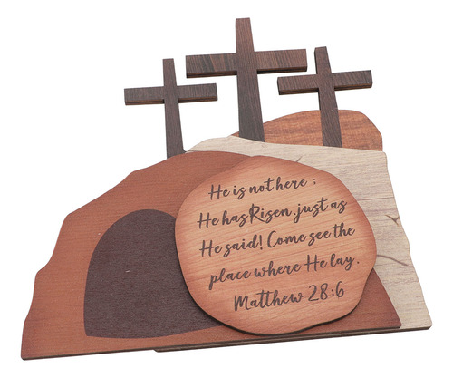 Decoración De Madera Con Escena De Resurrección De Pascua