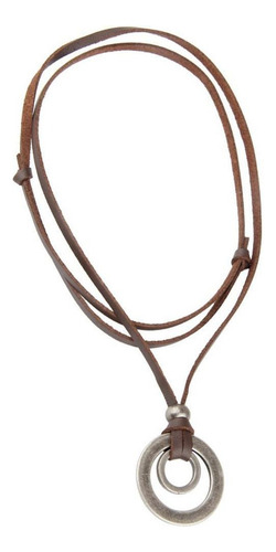2 Correntes De Cordão De Couro Ajustáveis Para Homens