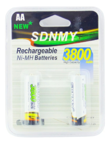 Pila Sdnmy Aa Set X 2 Piezas 1.2v Recargable 3800 Mah