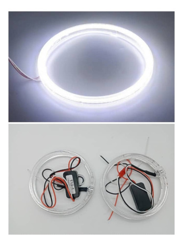 X2 Anillos Luz Led Circular Universal Ojos Ángel Blanco