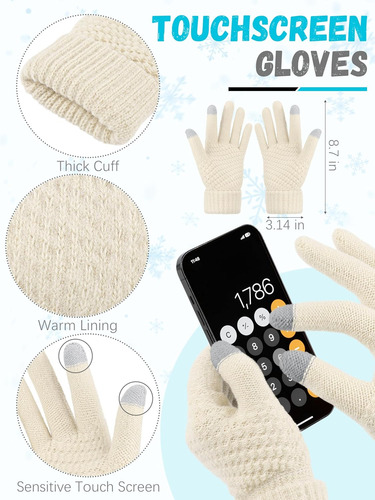 Guantes Y Bufanda Térmicos Para Mujer - Conjunto De Invierno