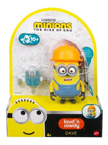 Imagem 5 de 5 de Minions - 11 Cm - Barulhentos E Bagunçeros - Dave - Mattel
