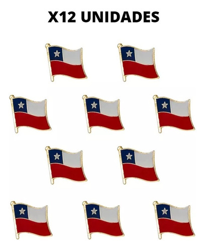 Pin Bandera Chile X12 Unidades - Glovers