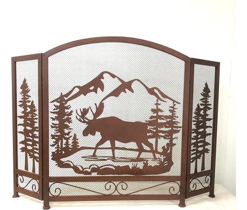 Moose Country Woodland Scenic - Pantalla Decorativa De 3 Pan