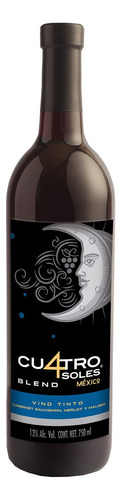 Vino Tinto Mexicano Cuatro Soles Blend 750ml