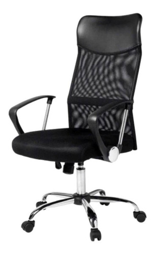 Cadeira de escritório Finlandek Detroit ergonômica  preta com estofado de couro sintético y mesh