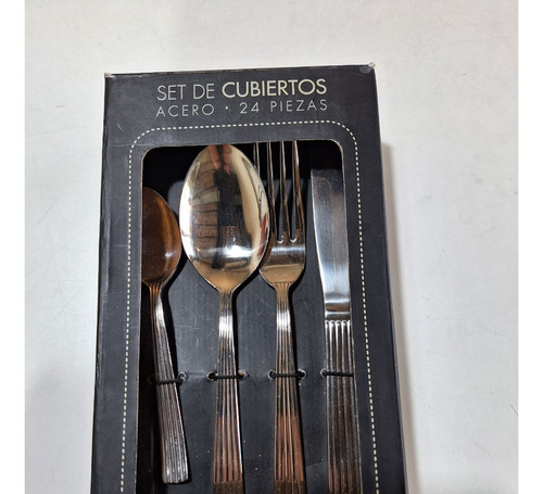 Set De 24 Cubiertos De Acero Inoxidable Linea Venecia