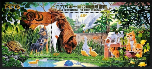Imagen 1 de 1 de Estampillas Australia 1996 - Fauna Domestica / Expo Asia