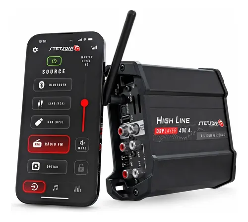 Módulo Amplificador Automotivo Stetsom HL4004 400W RMS 4 Canais D...