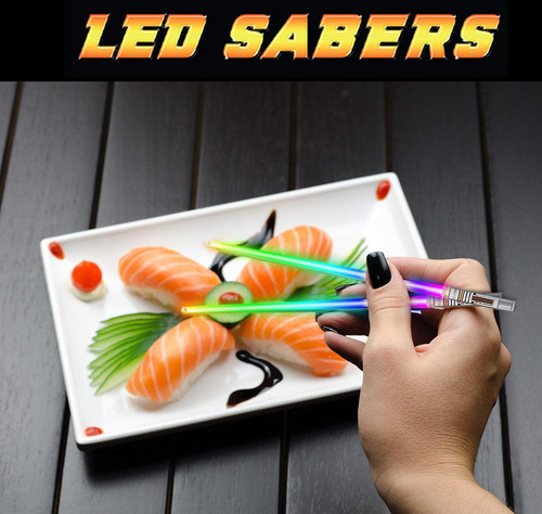 Lightsaber Chopsticks Light Up Star Wars Led Glowing 4 Pairs