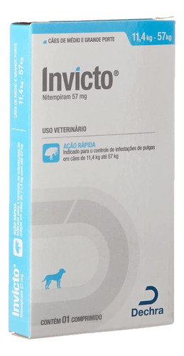 Invicto 57 Mg 1 Comprimido Antipulgas Cães Gatos Nutrimed