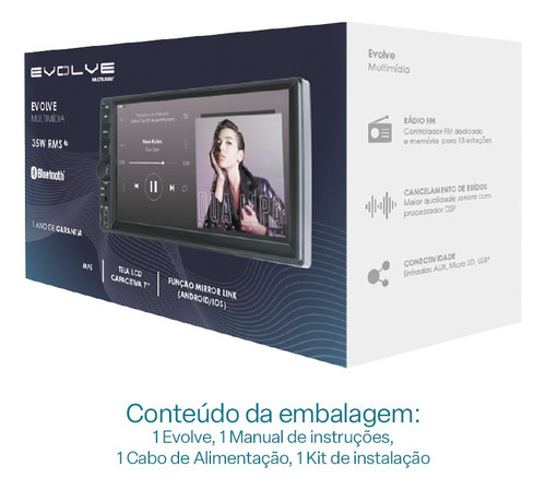 Central Multimidia Evolve 7 Pol. Com Espe Android Ios Gp348.