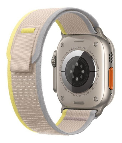 Correa Trail Para Apple Watch 42 / 44 / 45 & Ultra - Color Gris / Amarillo - Marca Cellbox