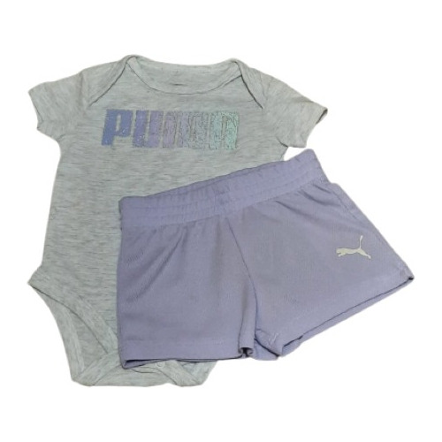 Set 2p Puma Kids Conjunto Deportivo Niña Bebe Short Pañalero