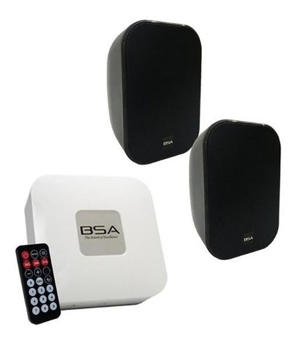 Caixa De Som Ambiente Kit Fácil Aw4-b Com Amplificador Cor Igual A Foto